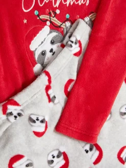 Niños Primark Pijamas Y Ropa Para Dormir|Pijama Polar Navideño Con Estampado De Perezoso