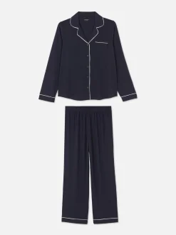 Mujer Primark Sets De Pijamas|Pijamas De Punto De Manga Larga Y Corte Boyfriend