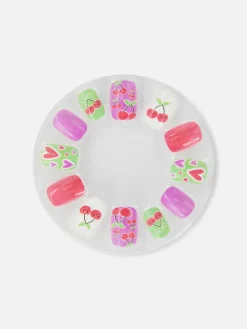 Primark Uñas Postizas|Pintalabios Mate Miniuñas Postizas A Presión Con Cerezas De PS...