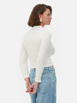 Mujer Primark Tops Y Camisetas|Polo Acanalado De Manga Larga De Rita Ora