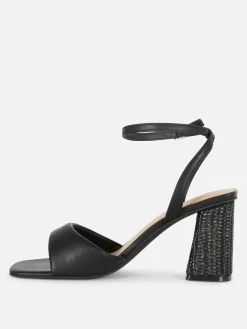 Mujer Primark Tacones|Sandalias De Tacón De Rafia De Horma Ancha
