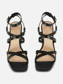 Mujer Primark Tacones|Sandalias De Tacón Grueso Con Tira Cruzada