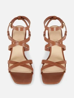 Mujer Primark Tacones|Sandalias De Tacón Grueso Con Tira Cruzada