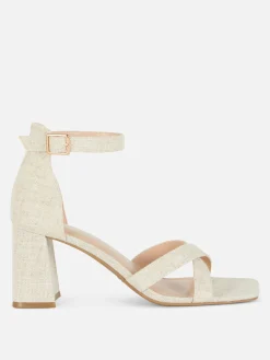 Mujer Primark Tacones|Sandalias De Tacón Y Horma Ancha Con Tira Tejida