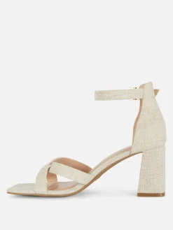 Mujer Primark Tacones|Sandalias De Tacón Y Horma Ancha Con Tira Tejida