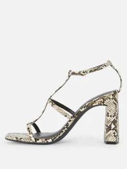 Mujer Primark Tacones|Sandalias En Con Tira En «T» Y Tacón De Rita Ora