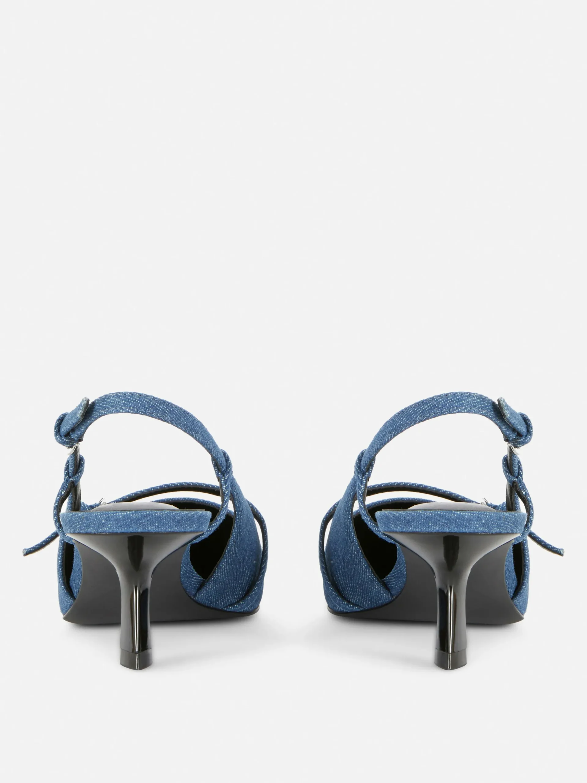 Mujer Primark Tacones|Tejido Vaquero|Sandalias Vaqueras Con Hebilla Y Tacón Chincheta