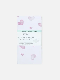 Primark Sábanas Y Fundas De Almohada|Sábana Encimera Con Corazones Para Cama King Size