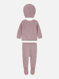 Primark Conjuntos Y Sets|Set Con Cárdigan, Leggings Y Gorra De Punto A Juego