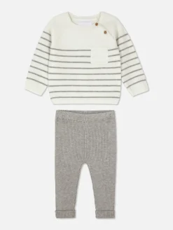 Primark Conjuntos Y Sets|Set De Leggings Y Jersey De Punto A Rayas
