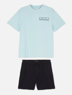 Hombre Primark Pijama|Set De Pijama De Pantalones Cortos Y Camiseta