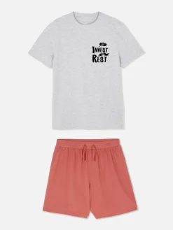 Hombre Primark Pijama|Set De Pijama De Pantalones Cortos Y Camiseta