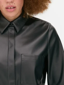 Mujer Primark Camisas Y Blusas|Sobrecamisa De Piel Sintética
