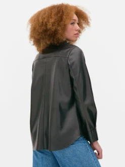 Mujer Primark Camisas Y Blusas|Sobrecamisa De Piel Sintética