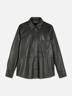 Mujer Primark Camisas Y Blusas|Sobrecamisa De Piel Sintética