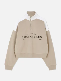 Mujer Primark Sudaderas Con Y Sin Capucha|Sudadera De Cuello Chimenea Con Estampado Gráfico