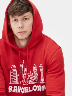 Hombre Primark Sudaderas Con Y Sin Capucha|Sudadera De Manga Larga Con Capucha «Barcelona»