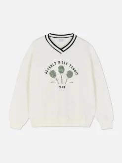 Mujer Primark Sudaderas Con Y Sin Capucha|Sudadera De Tenis Con Cuello De Pico