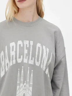 Mujer Primark Sudaderas Con Y Sin Capucha|Sudadera Extragrande De Barcelona