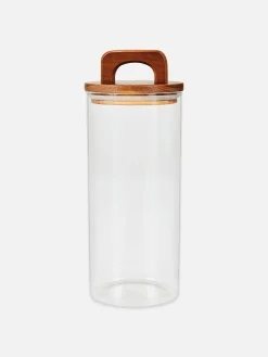 Primark Menaje|Tarro De Vidrio Alto Con Asa De Madera
