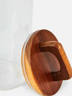 Primark Menaje|Tarro De Vidrio Alto Con Asa De Madera