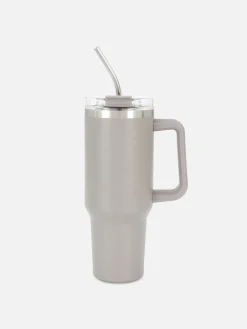 Primark Tazas Y Tazones|Taza Portátil De Acero Inoxidable Con Pajita