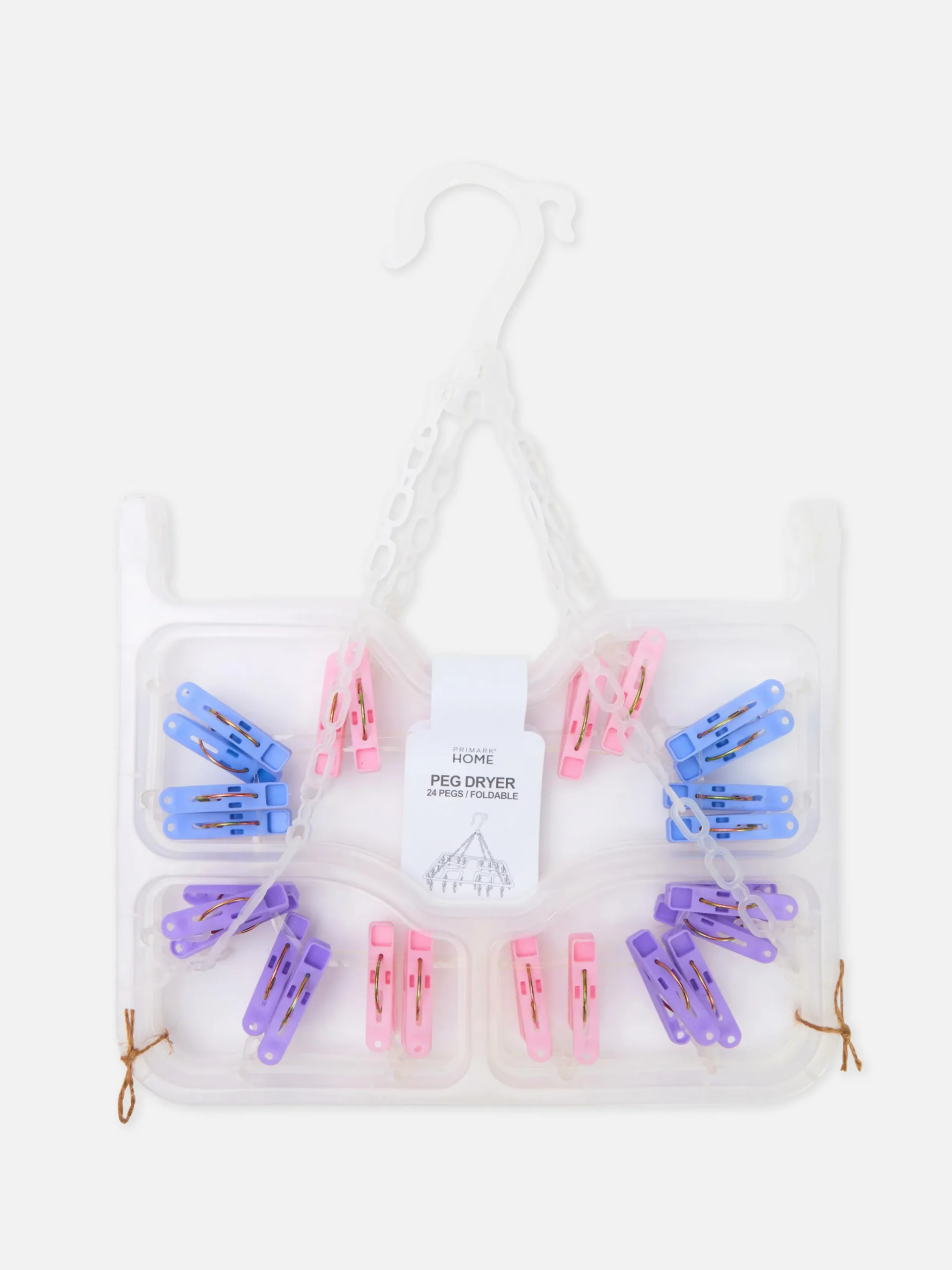 Primark Almacenamiento De Pared Y Perchas|Tendedero Plegable Con 24 pinzas