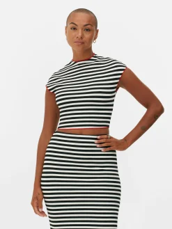 Mujer Primark Moda Gótica|Tops Y Camisetas|Top A Rayas Beetlejuice X Colleen Atwood