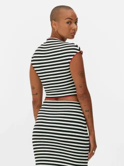 Mujer Primark Moda Gótica|Tops Y Camisetas|Top A Rayas Beetlejuice X Colleen Atwood