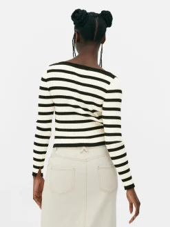 Mujer Primark Jerseys Y Cárdigans|Top Acanalado Con Cuello Barco