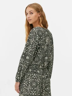 Mujer Primark Camisas Y Blusas|Top De Manga Larga Con Cordón De Ajuste Combinable