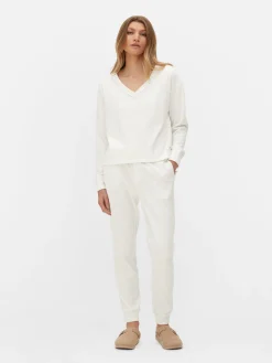 Mujer Primark Tops De Pijama|Top De Pijama Holgado De Manga Larga Con Cuello Pico