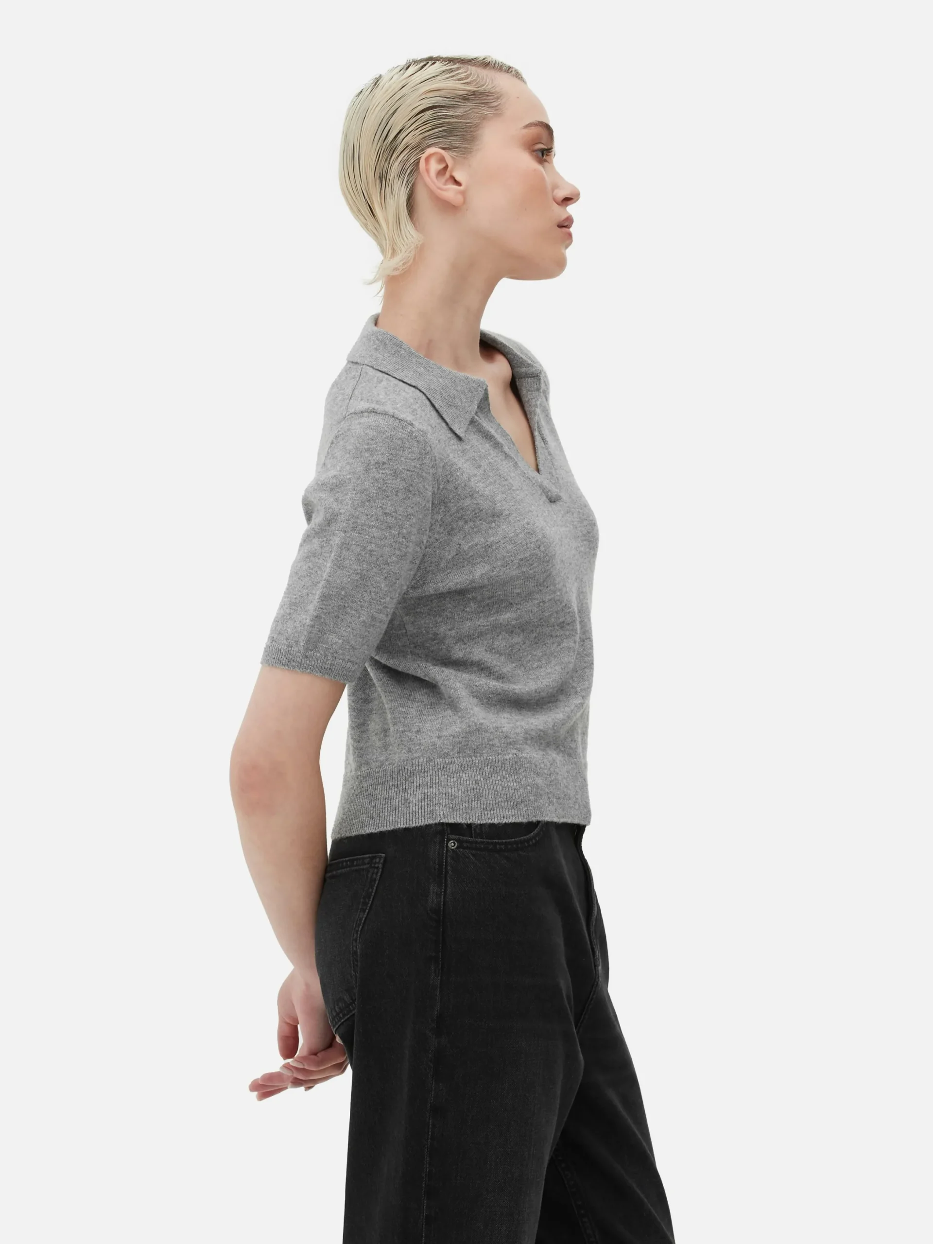 Mujer Primark Jerseys Y Cárdigans|Top De Punto Fino Y Manga Corta Con Cuello