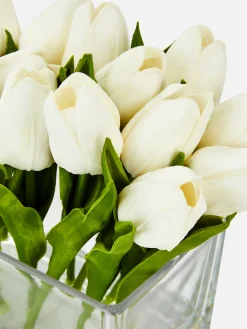 Primark Macetas Y Soportes Para Plantas|Tulipanes Artificiales En Jarrón De Vidrio Rectangular