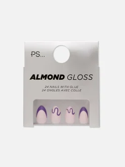 Primark Uñas Postizas|Uñas Postizas Almendradas Con Espiral Brillante PS...