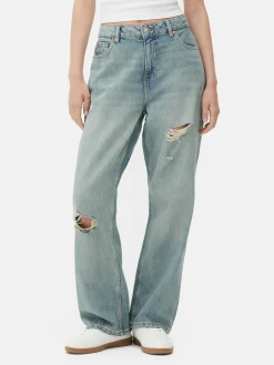 Mujer Primark Vaqueros|Vaqueros De Pernera Recta Con Detalles Rasgados