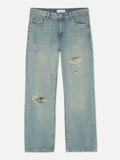 Mujer Primark Vaqueros|Vaqueros De Pernera Recta Con Detalles Rasgados