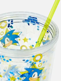 Primark Tazas Y Tazones|Vaso Portátil Con Purpurina De Sonic, El Erizo
