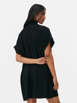 Mujer Primark Vestidos|Vestido Camisero De Manga Corta Y Corte Holgado