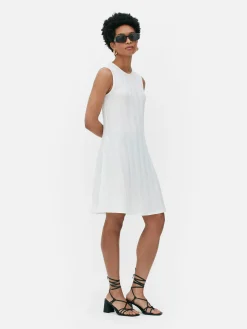 Mujer Primark Vestidos|Vestido Corto Acanalado Sin Mangas