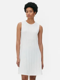 Mujer Primark Vestidos|Vestido Corto Acanalado Sin Mangas