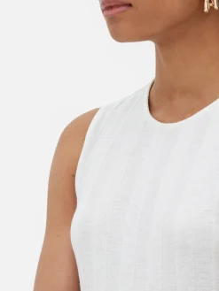 Mujer Primark Vestidos|Vestido Corto Acanalado Sin Mangas