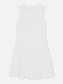 Mujer Primark Vestidos|Vestido Corto Acanalado Sin Mangas