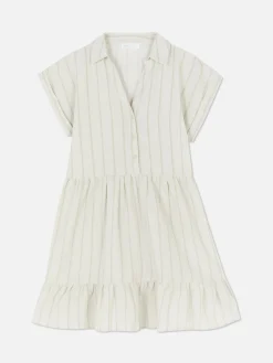 Mujer Primark Vestidos|Vestido Corto Camisero De Manga Corta