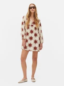 Mujer Primark Vestidos|Vestido Corto De Cuello De Pico Y Con Vuelo