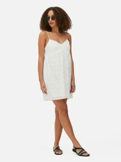 Mujer Primark Vestidos|Vestido Corto De Tirantes Con Bordado Inglés