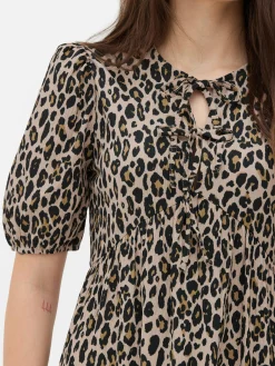 Mujer Primark Vestidos|Vestido Corto Fruncido Con Vuelo