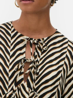 Mujer Primark Vestidos|Vestido Corto Fruncido Con Vuelo