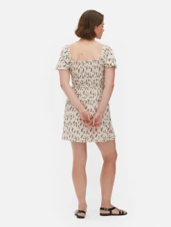 Mujer Primark Vestidos|Vestido Corto Fruncido Y Plisado