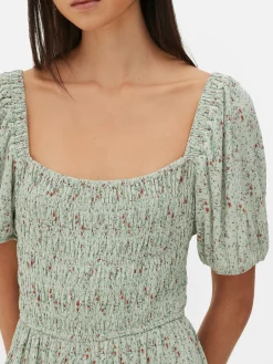 Mujer Primark Vestidos|Vestido Corto Fruncido Y Plisado